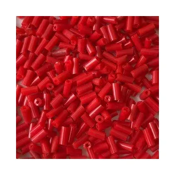 Dětské navlékací korálky Rokajl červené rovné tyčinky (4 mm)