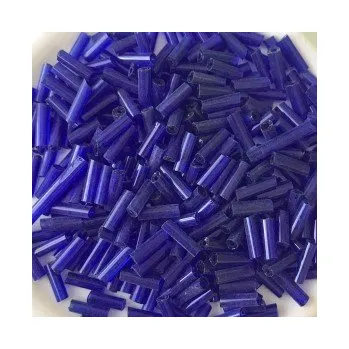 Dětské navlékací korálky Rokajl tmavě modré tyčinky (7 mm)