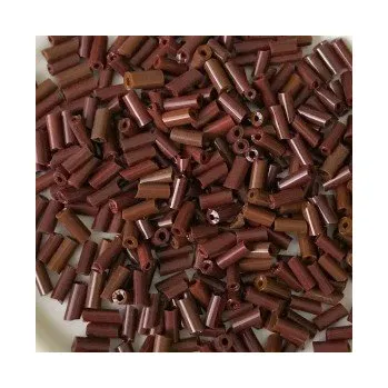 Dětské navlékací korálky Rokajl tyčinky tmavě hnědá cca (5 mm)