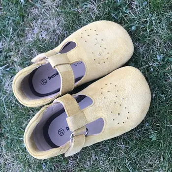 Capáčky Kožené baleríny s gumovou podrážkou - Mary Yellow Sde, Bundgaard Velikost: 23