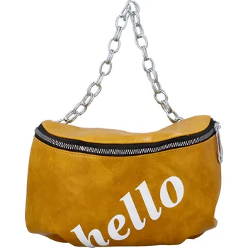 Módní dámská ledvinka s nápisem Hello, žlutá