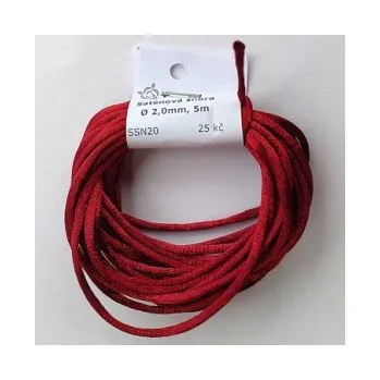 Korálek Saténová šňůra vínová 2,0mm (5m)