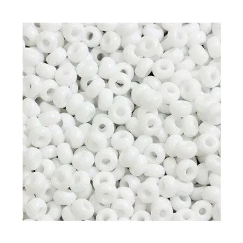 Dětské navlékací korálky Rokajl Preciosa 1. jakost 5/0 bílá č. 083