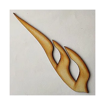 Dřevěný výřez topol / strom / list 210x55mm