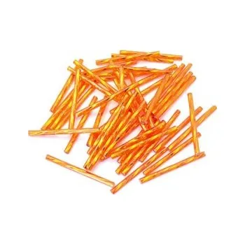 Dětské navlékací korálky Preciosa tyčinky tmavě oranžové kroucené 30 mm