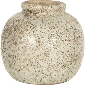 Váza Světle hnědá váza s dirkovaným dekórem - Ø 8*8 cm