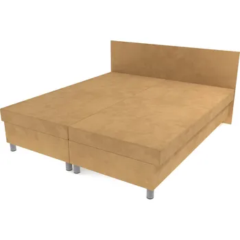 Postel Dvoupostel béžová 200 × 180 cm na nohách