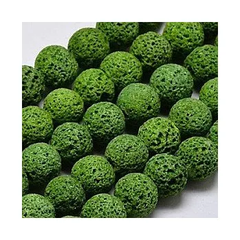 Korálek Lávové korálky světle zelené 8mm (10ks)