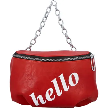 Módní dámská ledvinka s nápisem Hello, červená