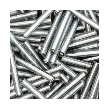 Dětské navlékací korálky Preciosa tyčinky šedé rovné 20 mm