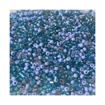 Dětské navlékací korálky Rokajl 10/0 světle modrý mix