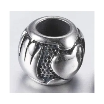 Materiál na výrobu šperku Korálek kulička ruka & srdce chirurgická ocel (1 ks)