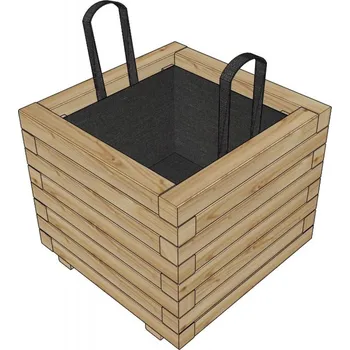 Vyvýšený záhon vyvýšený záhon LANITPLAST MADRID1 (S7234) (Box na květiny,<b> š 40 x d 40 x v 33 cm</b>, přírodní dřevo 40 mm, tlaková impregnace, vnitřní geotextílie.)