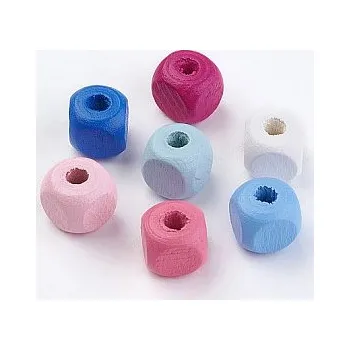 Dětské navlékací korálky Dřevěné korálky mix barev pastelový 10x10mm 20g