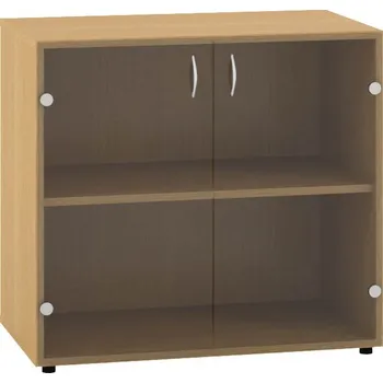 Policová skříň Skříň 2M Dveře sklo - 800 x 458 x 735, Ořech