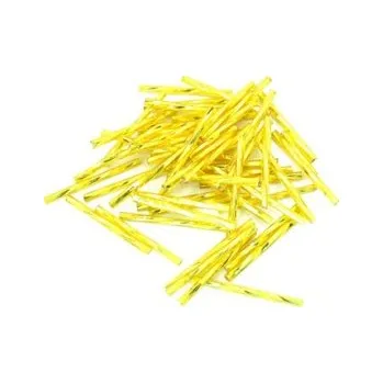 Dětské navlékací korálky Preciosa tyčinky žluté kroucené 30 mm