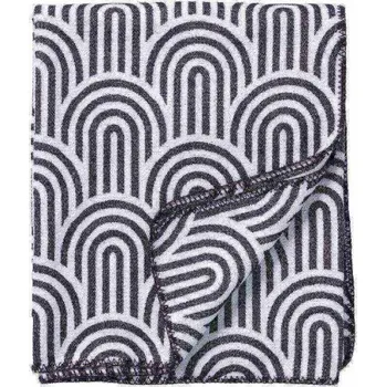 deka Bavlněná deka Arcade black 140x180, Klippan Švédsko Béžová