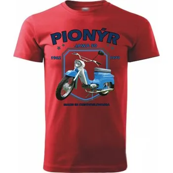 Pánské tričko STRIKER Tričko JAWA Pionýr new Barva: Červená, Velikost: XXL