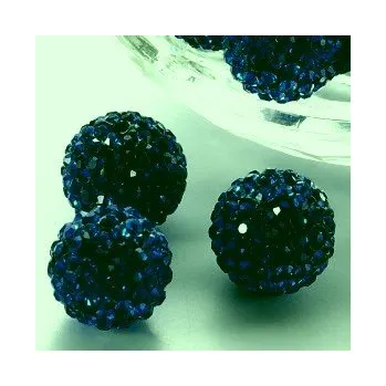 Dětské navlékací korálky Korálek shamballa tmavě modrý 14mm (1ks)