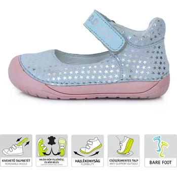 Dětská treková obuv D.D.Step D.D. step dívčí baleríny 070-980 Barva: modrá, Velikost: 23