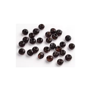 Dětské navlékací korálky Dřevěné korálky hnědé 4mm 20g