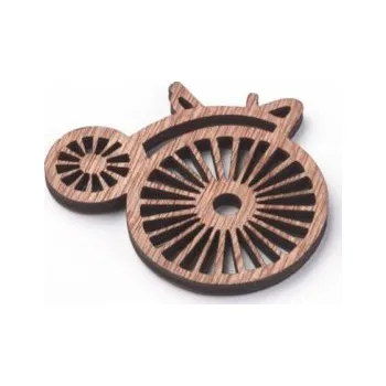 Dětské navlékací korálky Dřevěný výřez kolo 45x50mm