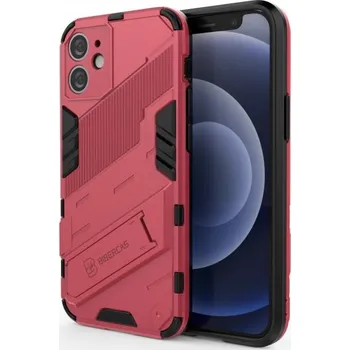 Pouzdro na mobilní telefon Odolný ochranný kryt se stojánkem pro iPhone 12 mini - růžový