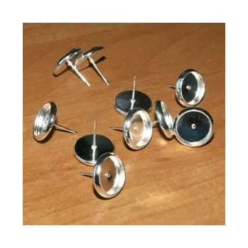 Materiál na výrobu šperku Lůžko náušnicové stříbrná b. 10mm (8mm vnitřní průměr) NS10 (10ks)