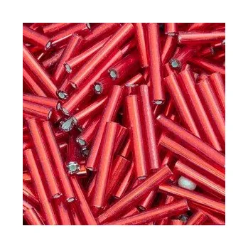 Dětské navlékací korálky Preciosa tyčinky světle červené rovné 25 mm