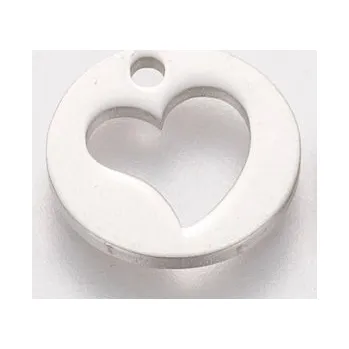 Přívěsek Přívěsek srdce v kruhu 13x13mm chirurgická ocel