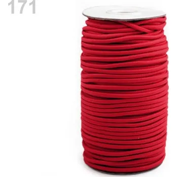 Textilní guma Klobouková guma průměr 3 mm (nejen na tkaničky) Barva: Červená