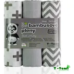 BIO Bambusové pleny 70x70cm - šedé stříšky, T-Tomi