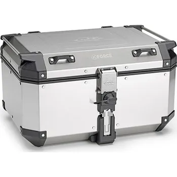 Zavazadlo na motocykl MONOKEY TopCase K-FORCE - 58L, KAPPA (stříbrný, hliník, 55,5x32,3x45,4)