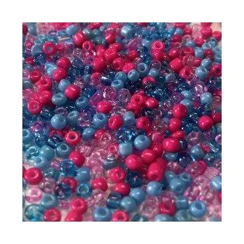 Dětské navlékací korálky Rokajl 8/0 Růžovo-modrý mix