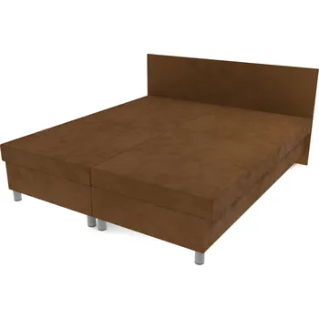Postel Dvoupostel hnědá 200 × 180 cm na nohách