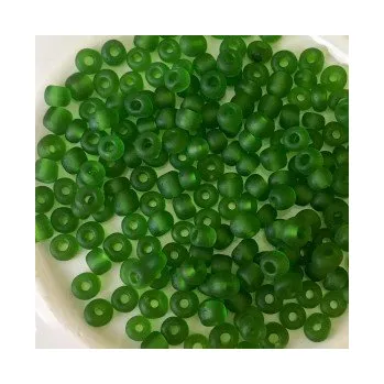 Dětské navlékací korálky Rokajl 5/0 zelená průhledná