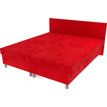 Postel Dvoupostel červená 200 × 180 cm na nohách