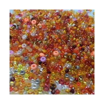 Dětské navlékací korálky Rokajl 12/0 - 8/0 oranžový mix