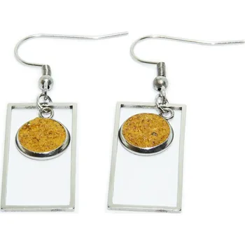 Náušnice Náušnice: Bästa Simple Rectangle yellow