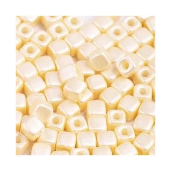 Dětské navlékací korálky Cubix slonová kost lesklá 25ks