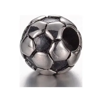Materiál na výrobu šperku Korálek fotbalový míč chirurgická ocel (1 ks)