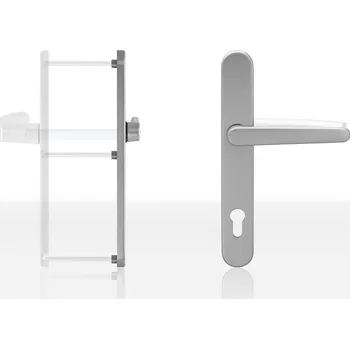 Dveřní kování Klika venkovní BLAUGELB NGT35 snížená , PZ92, F1 stříbrná