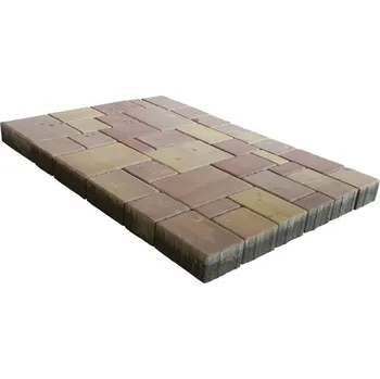 Venkovní dlažba Zámková dlažba Mozaika 6cm - červeno-žlutá