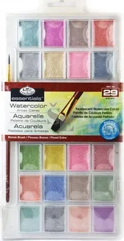Vodová barva Royal & Langnickel Akvarelové barvy perleťové 28 ks + štětec