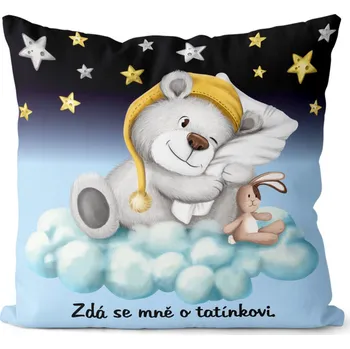 Dekorativní polštářek Polštářek Zdá se mně o tatínkovi – modrá (Velikost: 55 x 55 cm)