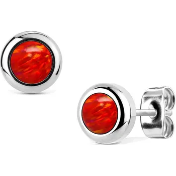 Náušnice NUBIS® Ocelové náušnice s opály 4 mm - NBP77-OP45