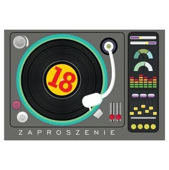 Cestování Zaproszenie ZZ-055 Urodziny 18 DJ (5 szt.)
