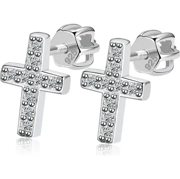 Náušnice NUBIS® Stříbrné náušnice křížky - NB-3426