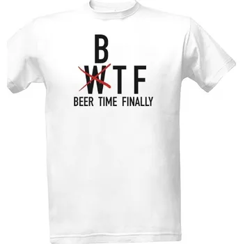 Tričko s potiskem Beer time finally - black pánské