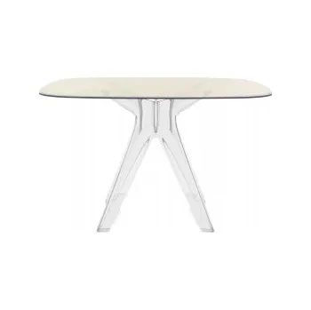 Jídelní stůl Sir Gio čtvercový transparentní čirá žlutá